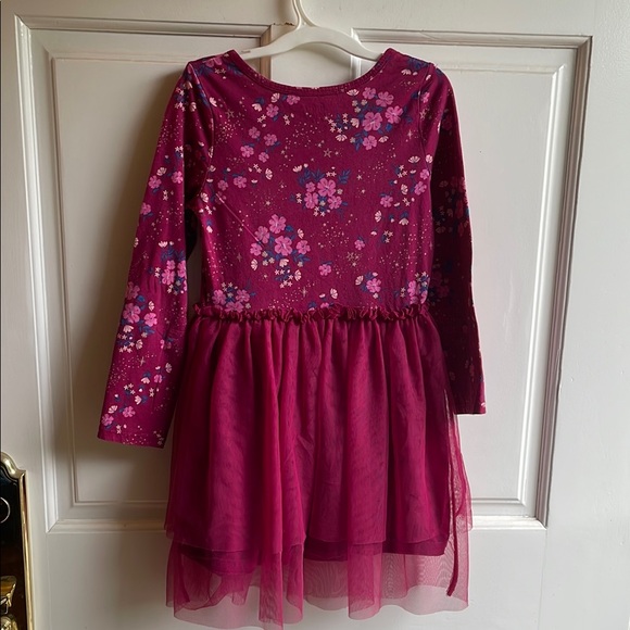 CARTERS UGC Girls Size 7 Floral Long Sleeve Dress Tulle Tiered Skirt - Picture 9 of 10